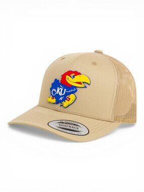 Kansas Jayhawks 3D YP Snapback Trucker Hat- Tan